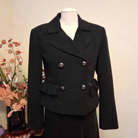 NWT mac & jac Women’s Double=Breasted Black Lined Blazer Lightweight Jacket 8 M - Picture 2 of 11